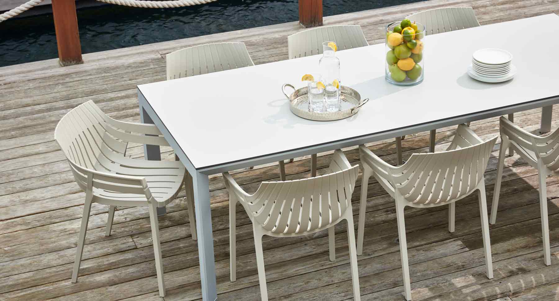 Vondom Spritz Dining Arm Chair and Frame Dining Table