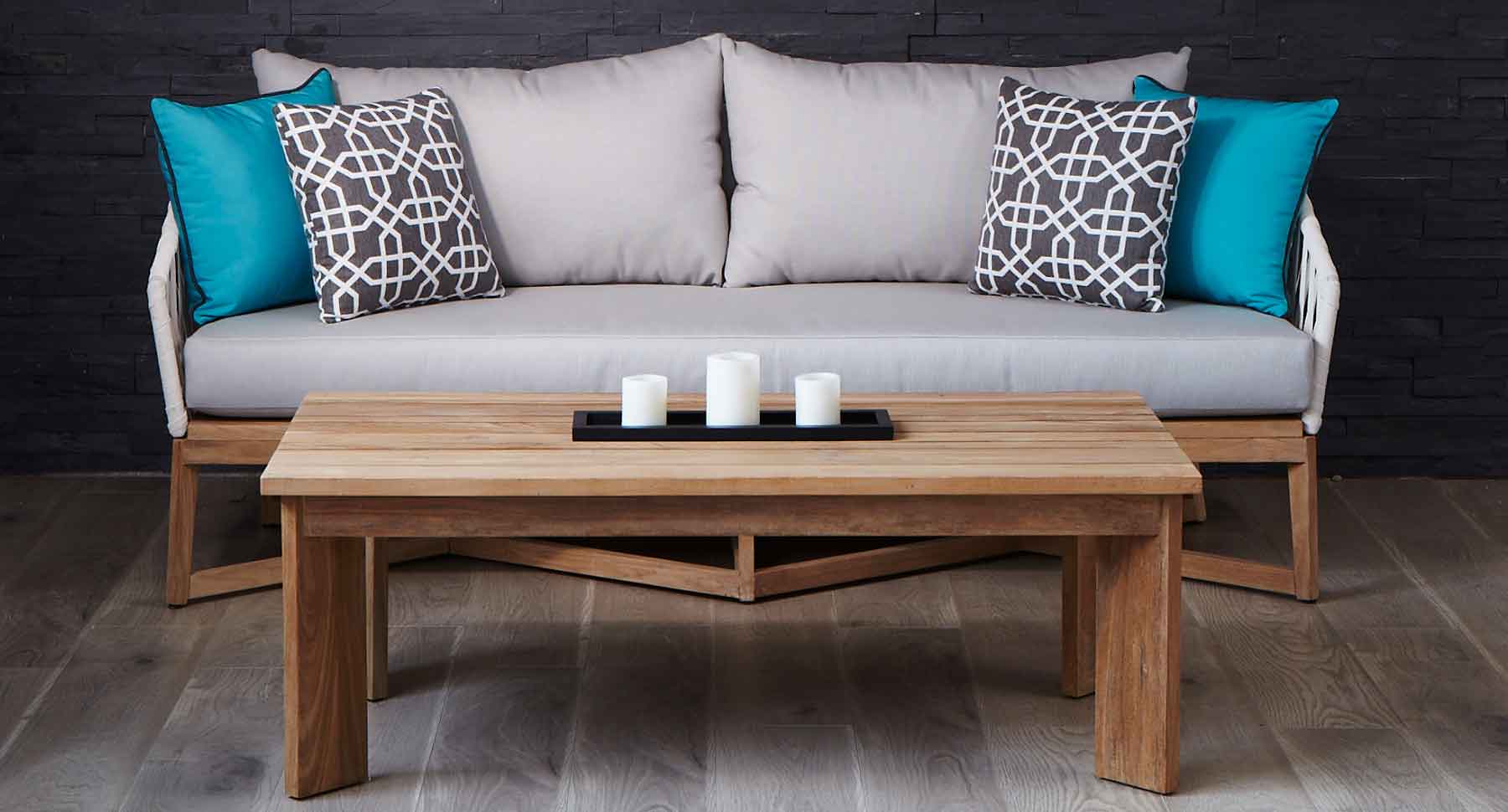 Canvas Teak Coffee Table