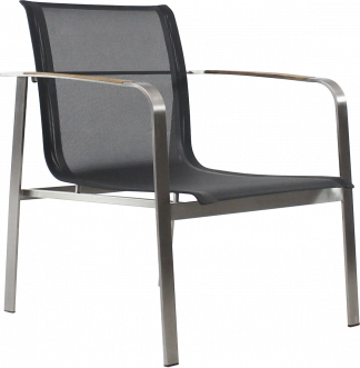 Echo Stainless Steel with Grey Sling Club Chair