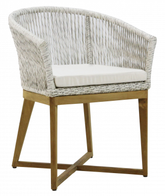 Canvas Teak Dining Arm Chair