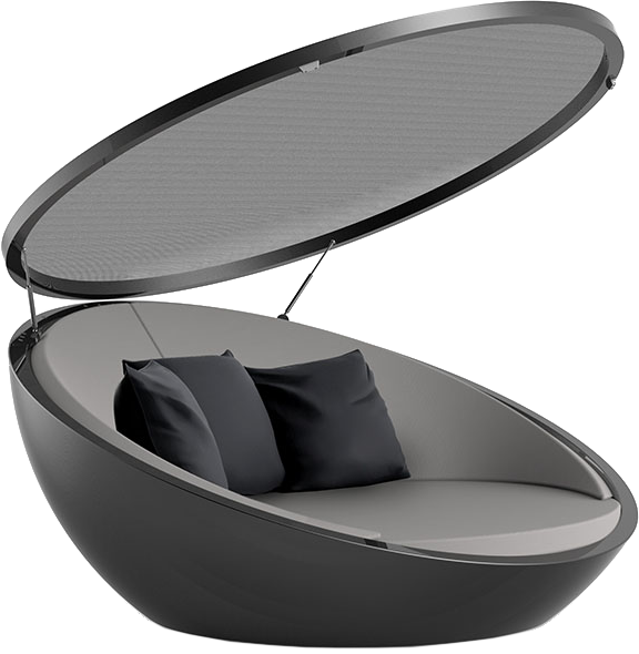 Vondom Ulm with Canopy Daybed in Black