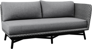 Breeze Sectional Left Arm Module in Black, White, and Grey Mixed Weave with Charcoal Base