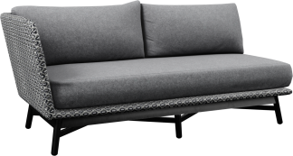 Breeze Sectional Right Arm Module in Black, White, and Grey Mixed Weave with Charcoal Base