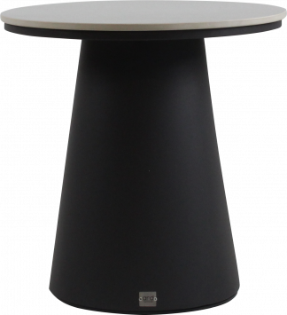 Flo Black Side Table with White Ceramic Top