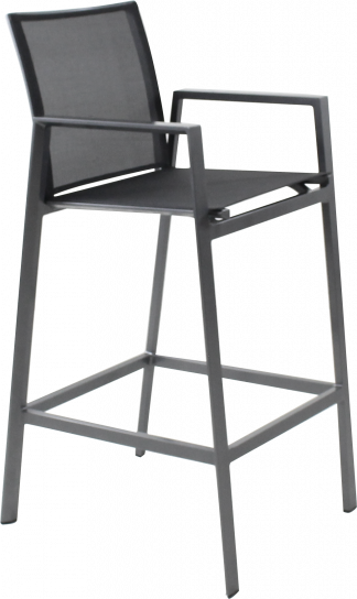 Selena Pewter Bar Chair with Black Sling