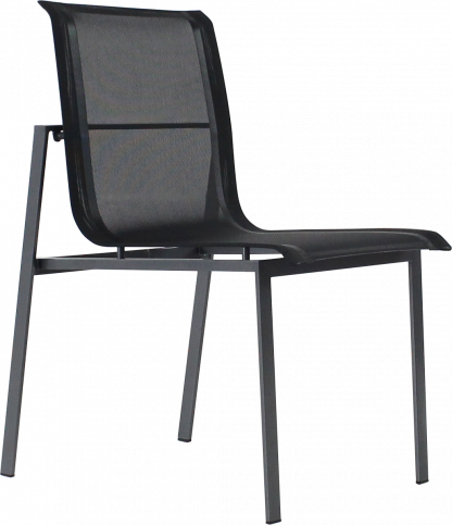 Echo Pewter with Black Sling Dining Side Chair