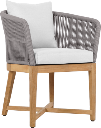 Coast Dining Arm Chair in Light Grey Rope