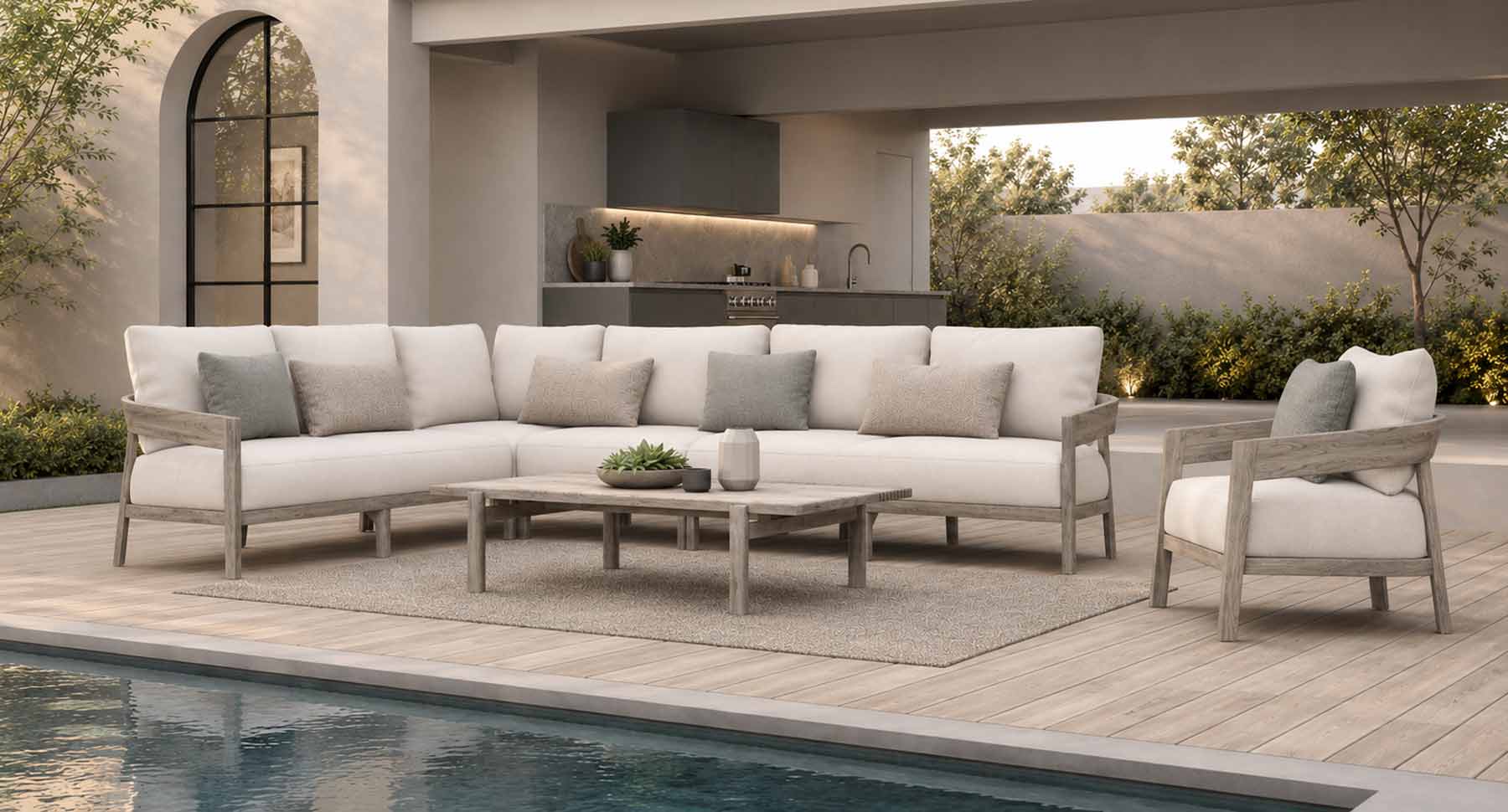 Bayside Weathered Teak Sectional