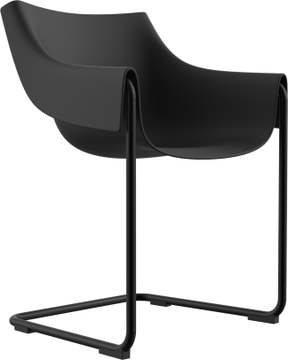Vondom Manta Cantilever Dining Arm Chair in Black with Black Legs