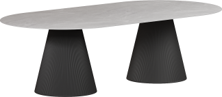 Vondom Gatsby Oval Dining Table Marmoa Canova Top and Black Base