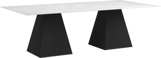 Vondom Gatsby Rectangle Dining Table in Marmoa Canova Top and Black Base