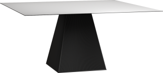 Vondom Gatsby Square Dining Table White Top, Black Trim and Black Base