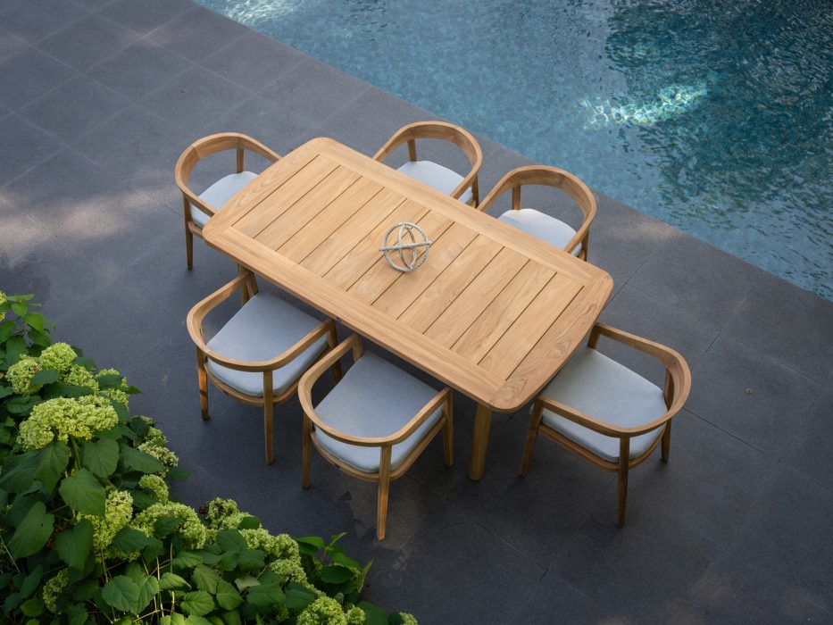 Bayside Dining Arm Chairs with Cane Dining Table