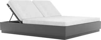 Lanai Double Chaise Lounge in Matte Grey