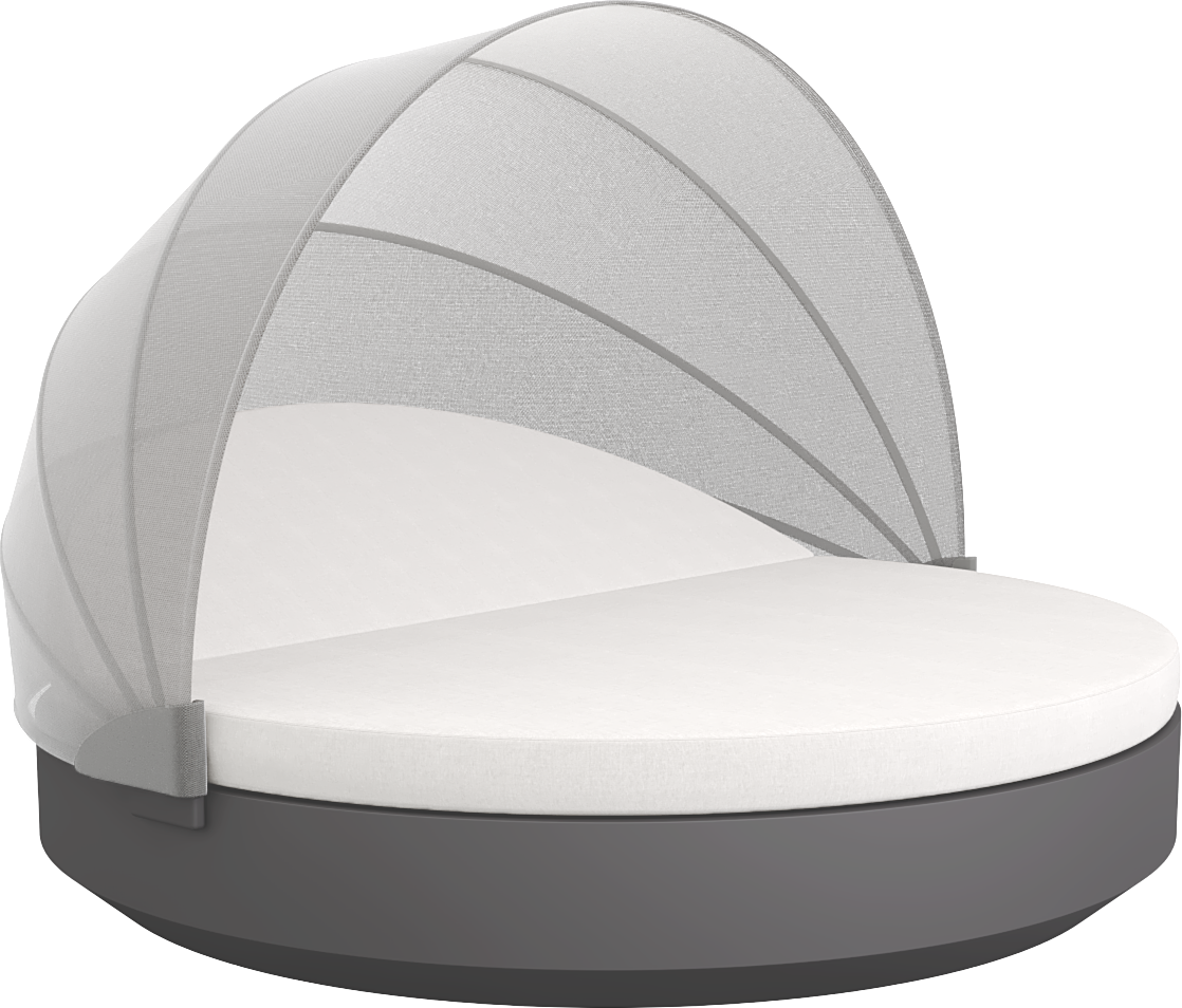 Lanai Round Daybed in Matte Grey