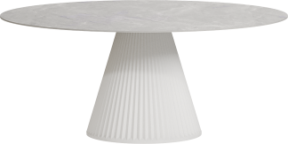 Vondom Gatsby Round Coffee Table in Marmoa Canova Top and White Base
