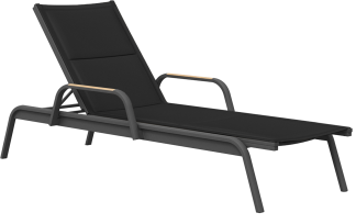 La Paz Chaise Lounge in Asteroid with Black Sling