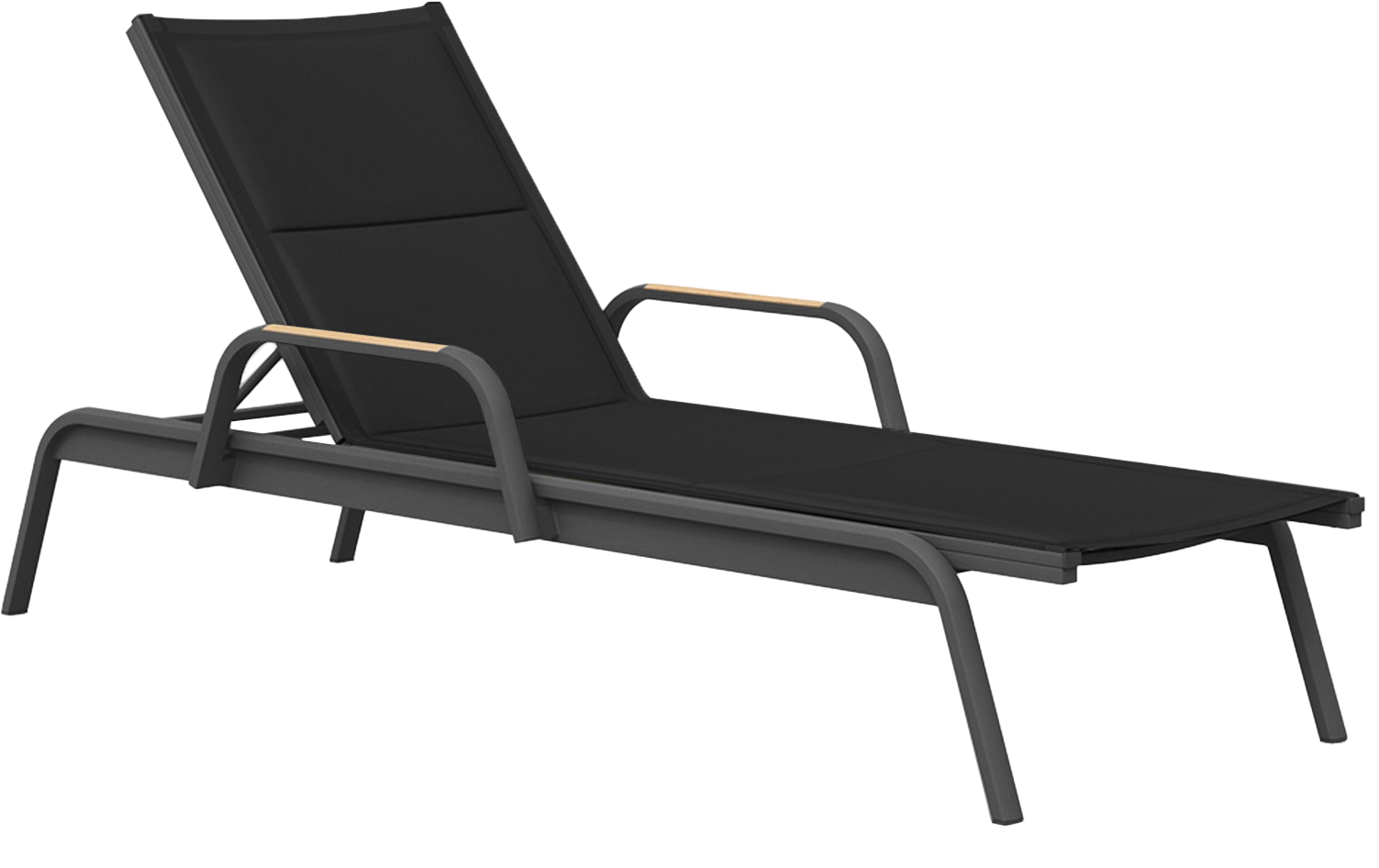 La Paz Chaise Lounge in Asteroid with Black Sling