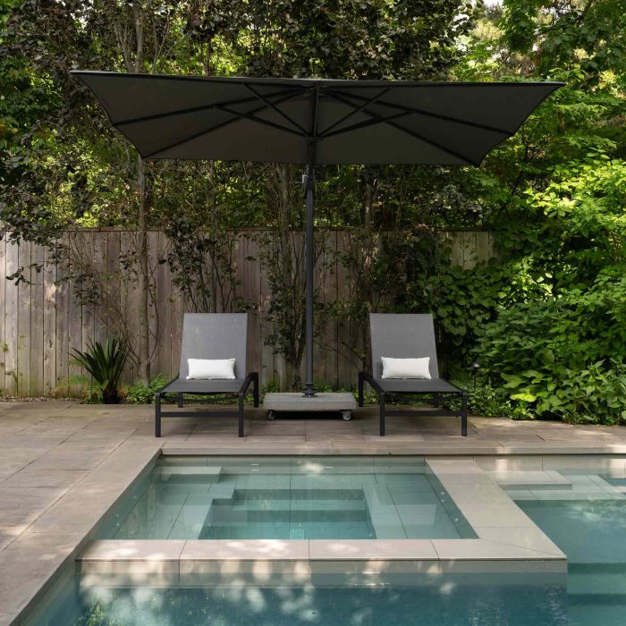 Cebu Chaises and Lotus Cantilever Umbrella