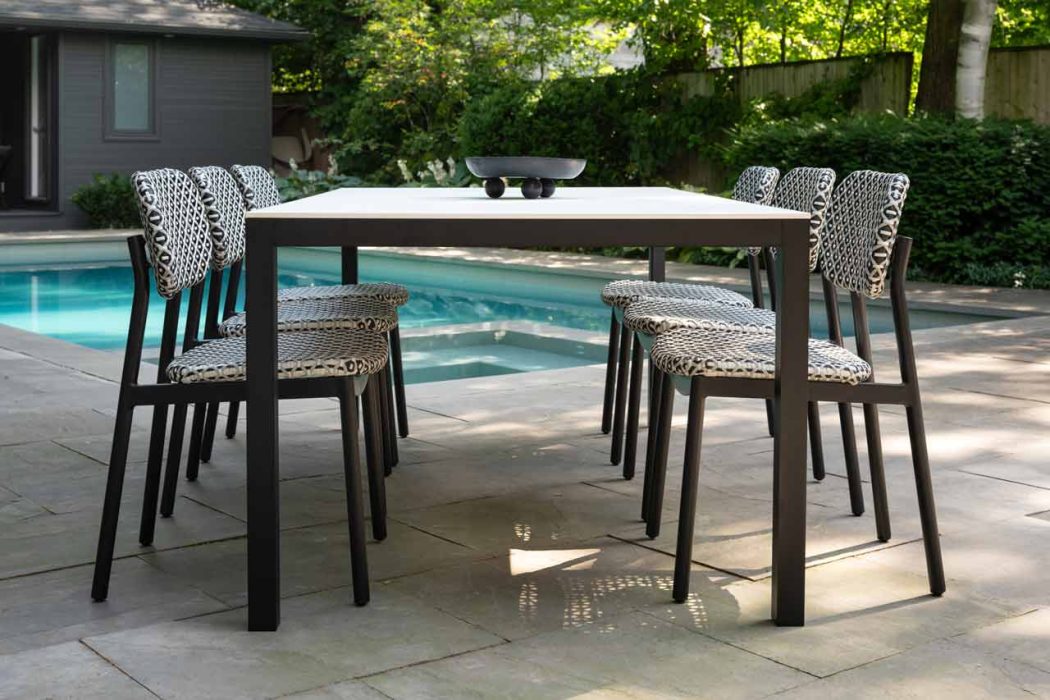 Vondom Frame Dining Table and Breeze Dining Side Chairs