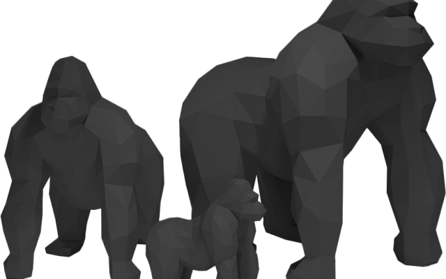 Vondom Origami Saru Gorillas in Black