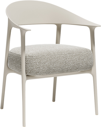 Vondom Africa Upholstered Dining Arm Chair in Ecru