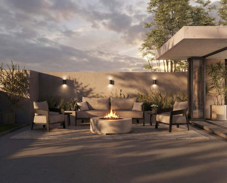 Bayside Deep Seating in Asteroid with Resort 48 Fire Pit