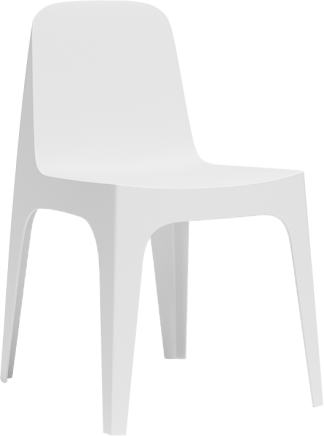 Vondom Solid Dining Side Chair in White