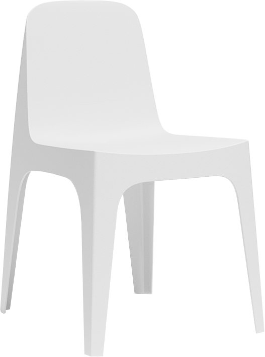 Vondom Solid Dining Side Chair in White