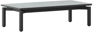 Ara Coffee Table in Black with Grigio Stone Top