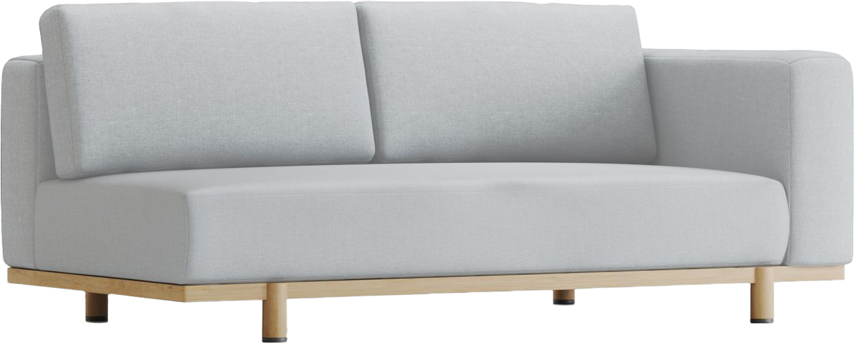 Marlow Sectional Left Arm in Volga Pewter Grey