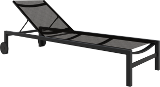 Toledo Chaise Lounge in Mattey Grey with Black Sling