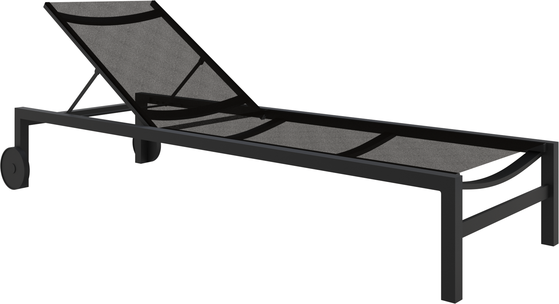 Toledo Chaise Lounge in Mattey Grey with Black Sling