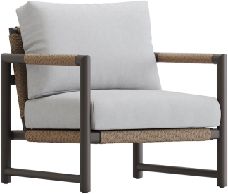 Turks Club Chair in Satinwood Wicker and Black Frame