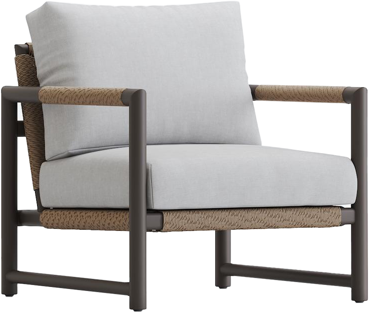 Turks Club Chair in Satinwood Wicker and Black Frame