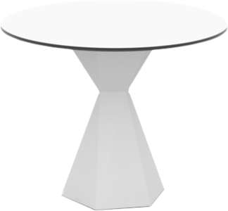 Vondom Vertex Dining Table in White, Black Edge, and White Base