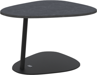 Triangle Side Table in Black Ceramic and Black Base