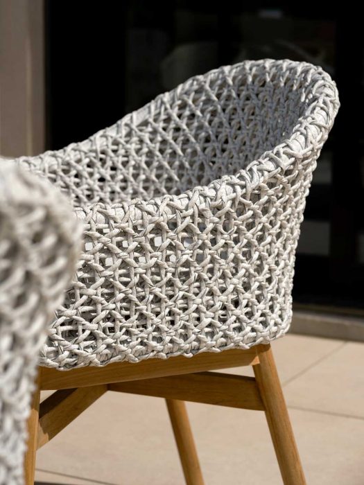 Breeze Dining Arm Chair in White Rope