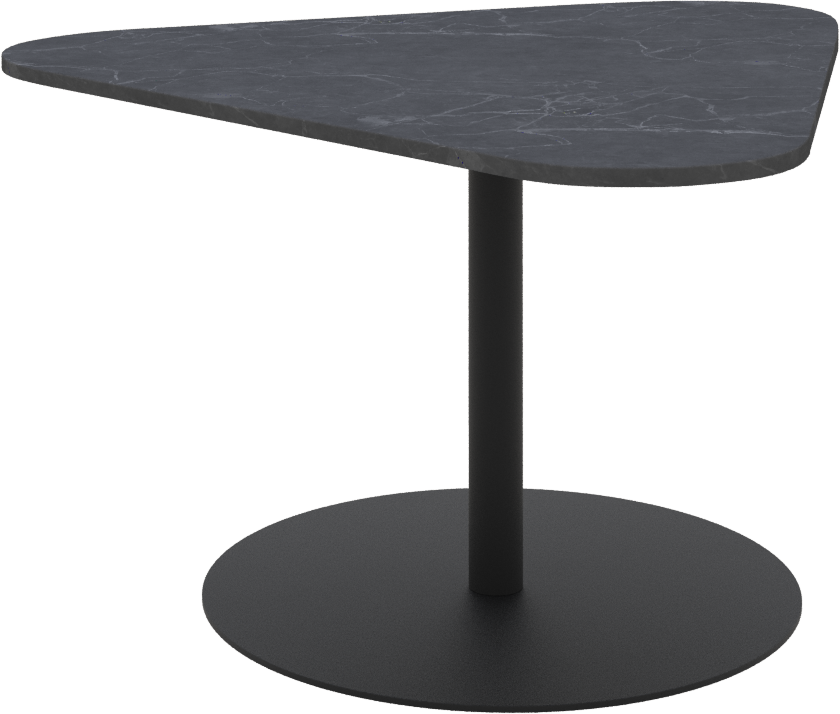 Lawson Medium Coffee Table in Black Ceramic and Black Aluminum